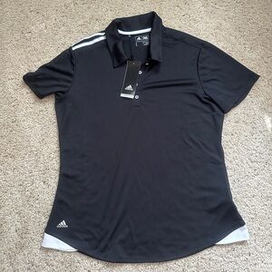NWT Adidas 3-Stripes Shoulder Polo size Large. (173)